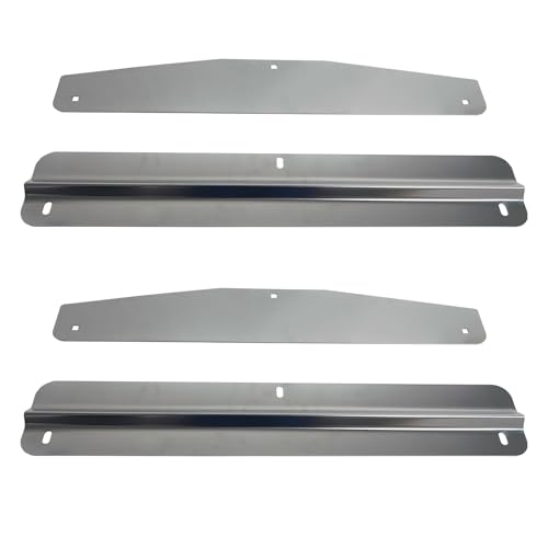 Image of Pair 24 inch Stainless Steel Mud Flap Weights and Backing Plate 4 Pack with Aluminum Reflectors for Semi Trucks Trailers