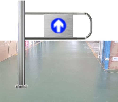 Stainless Steel Automatic Swing Gate - Manual One-Way Door for Access Control, Entrance/Exit Device for Libraries, Stores, Yards, Warehouses (Left, 90 x 100cm)