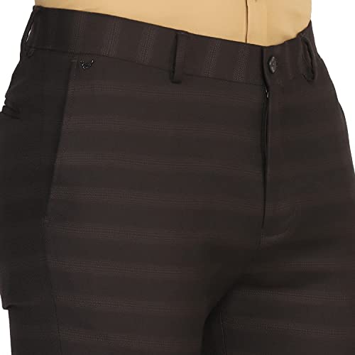 Image of blackberrys Printed Polyester Viscose Slim Fit Mens Work Wear Trousers