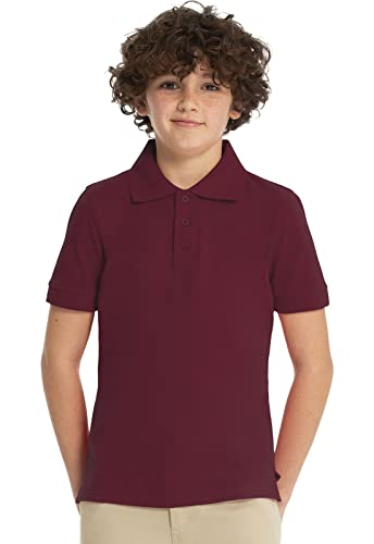 Image of Classroom Girls' Short SLV Pique Polo | Side Vents, Droptail Hem, Ribbed Trim, Comfortable Everyday School Wear