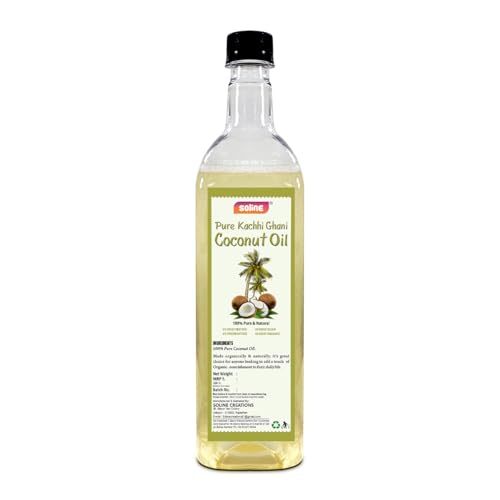 Image of Soline Pure Truly Cold Pressed /Extra Virgin /Kachhi Ghani Coconut Oil, Edible Quality, No Preservatives-No Chemicals-No Thickeners, NO ADULTERATION IS OUR GUARANTEE, No Heating & Cloth Filtered Only - (Pack of 2-100ml) - 200ml