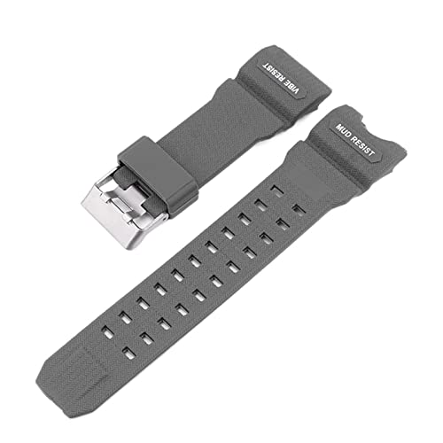 Bracelet de montre en résine pour Casio Gwg-1000 gris et robuste