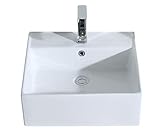 Maße: L47 x B46,5 x H16 cm, Innentiefe 11,5 cm; Dank des zeitlosen Designs passt dies weiße und glänzende Waschbecken perfekt an allen gängigen Unterschränke, ein wahrer Hingucker in Ihrem Badezimmer