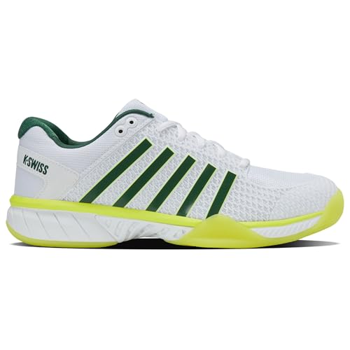 Image of K-Swiss Men's Express Light Pickleball Shoe (White /Neon Lime /Eden) (10.5)