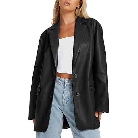 AUTOMET Women's Faux Leather Bomber Jacket Cover