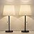 HAITRAL Bedside Table Lamps Set of 2 - Black and White Modern Desk Lamps for Bedroom, Dorm, Living Room, Office 20 inch H