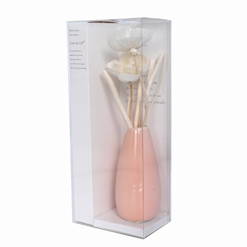 Image of Cortina Ceramic Flower Vase for Home Decor - Flower Vase for Dining Table - Nordic Modern Boho Style Decorative Ceramic Vase | Aesthetic for Office - 26X10 CM - Pink - 1 Pc