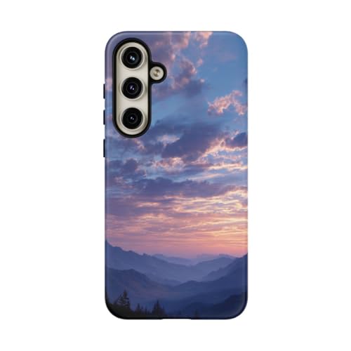 Coque Samsung S24 Plus résistante aux chocs avec motif aurore bleu mat