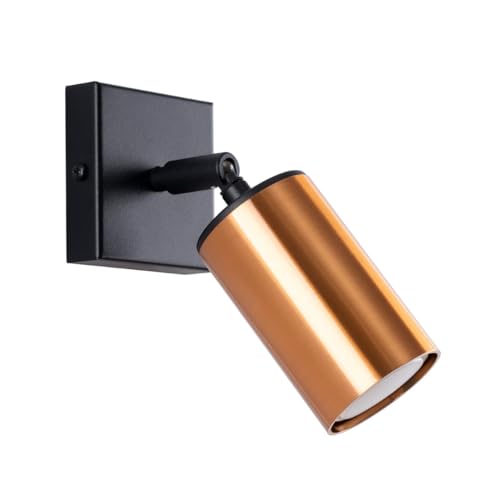 Lámpara decorativa Winx Sollux en negro y cobre con sofisticado diseño geométrico