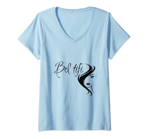 Photo de Femme Bel Tifi Chemise créole pour femme T-Shirt avec Col en V