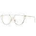 Pro Acme New Fashion Premium Cat Eye Clear Lens Glasses Frame Non-Prescription(Gold,Clear)