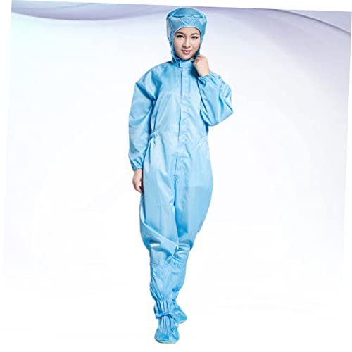 Besportble Disposable Suit Disposable Safety Apparel Disposable Work Suits Body Suit Protective Cover Clothing Protective Clothing Hooded Coverall Set Work Clothes Protective Suit Blue Hooded #TOP7
