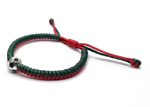 MANYC Soccer Bracelets for Men Women and Kids - Stylish Accessories for Soccer Fans Team Spirit Gifts For boys Girls 8-12 and Game Decor… (Redgreen and Blueyellow 2PCS)