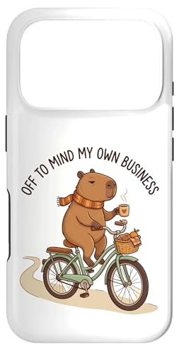 Off To Mind My Own Business Cozy Capybara Ride a Bike �X�}�z�P�[�X iPhone 17 Pro �p