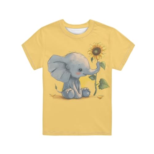 Image of Novelty 3D Graphic T Shirts for Kids Crew Neck Funny Animal Print Short Sleeve Girls Tshirts 3-16 Years