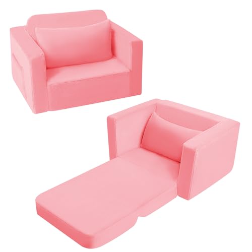 MeMoreCool Kindersofa Kindersessel Ausklappbar, Bequemes Bettsofa...