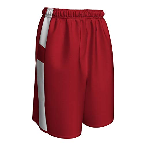 CHAMPRO Crossover Reversible Basketball Short, Adult Small, Forest Green, White
