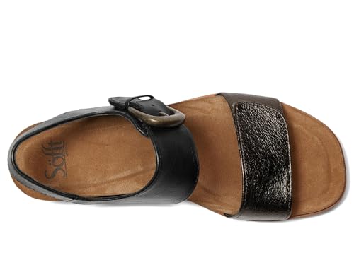Women's Peggie Sandal in Black/Dark Pewter by Sofft2
