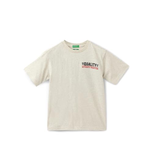 Image of UNITED COLORS OF BENETTON Kids Cotton Boxy Fit Round Neck Printed T-Shirt