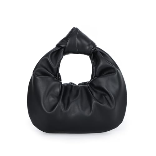 Image of Fecialy Women's Ruched Clutch Purse PU Leather Hobo Handbag Knot Formal Evening Bag Pleated Bag