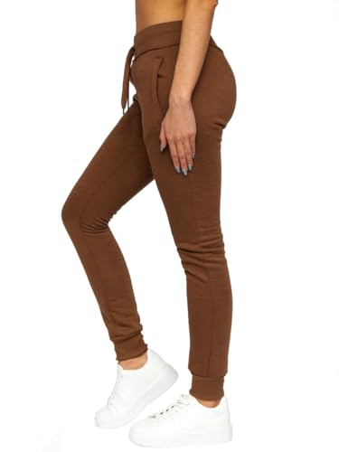 BOLF Donna Pantaloni Sportivi della Tuta da Allenamento Atletici Gli Sport da Calcio Fitness Pareggiatore da Jogging Slim Fit Street Style CK-01 Marrone M [F6F]