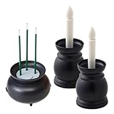 アイメディア(Aimedia) 火を使わない LEDろうそく2個+LED線香1個 電池式線香 電気線香 電子線香 自動消灯 電気ロウソク 仏前ろうそく 仏壇用 ミニ 火災防止 電気 電池 ローソク 線香