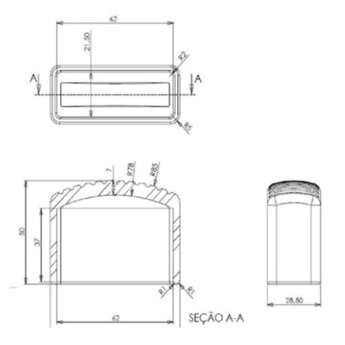 Kit 2pç Sapata Pé De Borracha Para Escada Aluminio 65x22mm