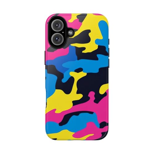 Coque iPhone 16 Plus motif camouflage rose pour éviter les rayures