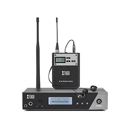 XTUGA IEM1100 UHF - Sistema de monitor intraural de un solo canal, frecuencia seleccionable, inalámbrico, profesional, ideal para escenario, estudio, exposición, conferencia, habla XTUGA IEM1100 UHF - Sistema de monitor intraural de un solo canal, frecuencia seleccionable, inalámbrico, profesional, ideal para escenario, estudio, exposición, conferencia, habla