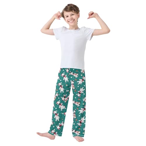 Xmas Gift Zebra Boys Long Pants Soft Trousers Elastic Waist Kids Lounge Bottoms with Pockets S-XL2