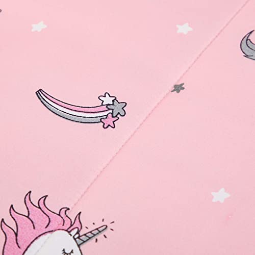 Uozzi Bedding Bed In A Bag 7 Pieces Queen Size Unicorn Pink With Rainbow Star - Soft Microfiber, Reversible Bed Comforter Set (1 Comforter, 2 Pillow Shams, 1 Flat Sheet, 1 Fitted Sheet, 2 Pillowcases) #TOP6