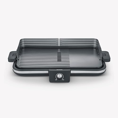 Severin Pg 8564 Barbecue Plancha Per Carne, Pesce E Verdura, Barbecue Da Tavolo Da 2300W Pronto A Grigliare In Pochi Minuti, Grill Antiaderente Con Superficie Di Cottura 30X50 Cm - 4