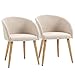 HOMCOM Set di 2 Sedie da Pranzo Stile Scandinavo, Sedie da Cucina in Tessuto Effetto Lino con Seduta, Schienale e Braccioli Imbottiti, per Soggiorno, Camera da Letto e Ufficio, 55x56x74 cm, Beige immagine