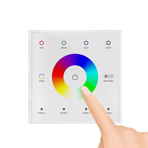 Interruptor LED de pared RGBWW con acabado premium negro y panel de alta gama 3