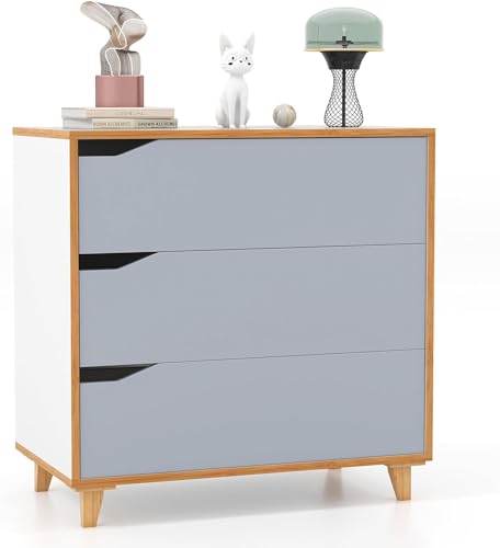 GIANTEX Cómoda de Madera con 3 Cajones