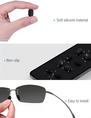 Bowyer Replacement Nose Pads Compatible with Maui Jim Lighthouse MJ423 / Breakwall MJ422 / Sugar Beach MJ421 Sunglass- Black3