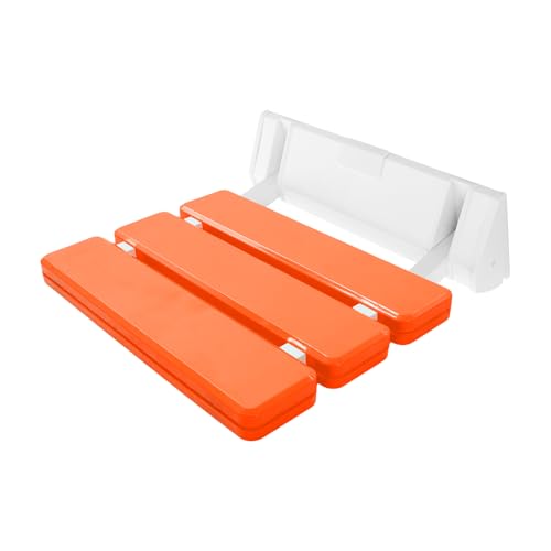 Wall Mounted Folding Shower Seat Stool 130 kg Load Capacity Folding Shower Seating Chair Folding Bath Seat Suitable for Bathrooms Entrance Halls Mother and Baby Rooms etc (Orange Red, 32*34*10 cm)