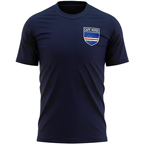 Thread and Ink Cape Verde Shirts for Men Cape Verde Flag Badge Retro T-Shirt Football Country Africa 2022 Supporters Gifts Navy L