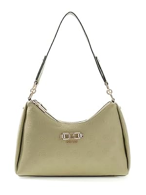GUESS borsa a tracolla Anise Double Zip Shoulder Bag Sage Logo cachi