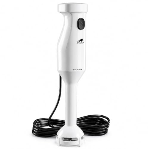 Image of Hand Blender 18000 RPM Powerful Motor | Stainless Steel Blade | Electric Stick Blender for Smoothies, Milkshake, Lassi, Soup, Baby Food & Puree | 1.5m Cord | Wall Mount | 2 Year Warranty