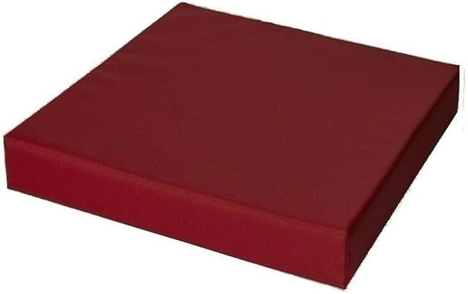 David & Amaya Chair Seat Pad – 5cm Thick Rattan Garden Furniture Cushion | Water-Resistant Removable Cover | Foam-Filled Replacement Pad for Indoor & Outdoor Use (Burgundy, 18" x 18"/45 x 45cm)