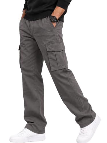 Image of Leriya Fashion Men Cargo Pants | 6 Pocket Cotton Cargo Joggers for Men | Loose Fit Stylish Pant with Pockets | Casual Baggy Trousers & Streetwear Lower (Available in Plus Size)