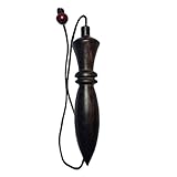 Pendule en bois KARNAK fabriqué à la main à partir de bois d'ébène de Madagascar, parfait pour les travaux de radiesthésie, de guérison, de nettoyage et de divination.