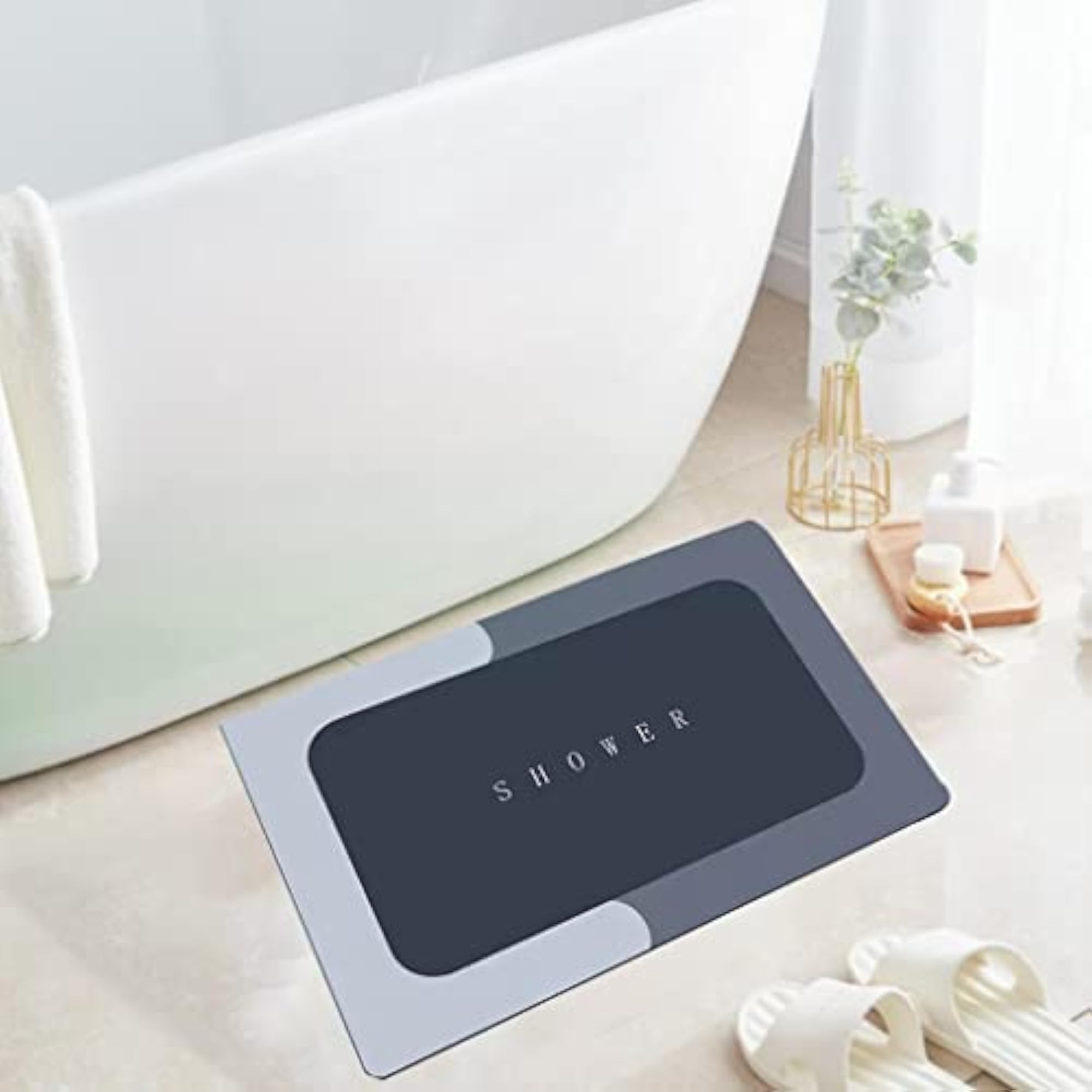 40x60cm Quick Drying Non-Slip Bath Mat, Rectangle