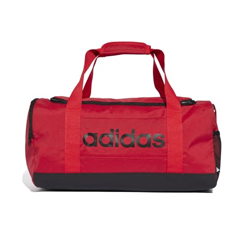 Image of Adidas Unisex Essentials Linear Duffel Bag, Pure Ruby /Black, S