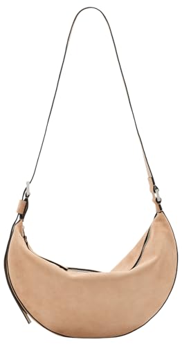 Half Moon Suede Shldr, Mink Brown