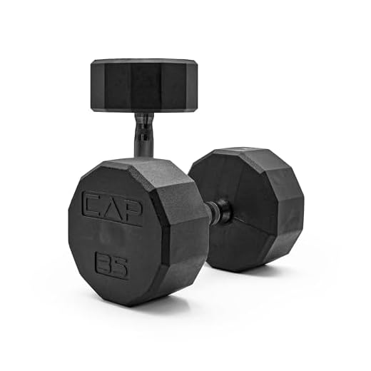 CAP Barbell SDP-035 Color Coated Hex Dumbbell, Black, 35 pound, Single