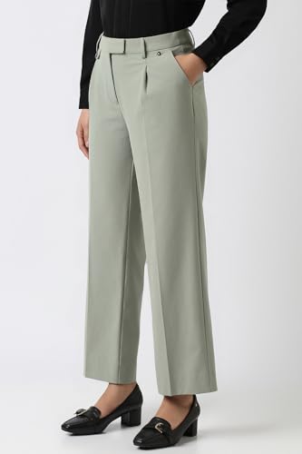 Image of Van Heusen Women's Regular Fit Mid Rise Casual Straight Pants