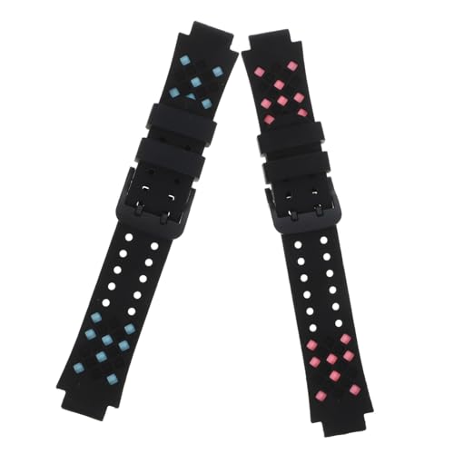 POPETPOP 2 piezas Correa Reloj Infantil Duradera de Silicona para Pulsera Cómoda y Resistente con Liberación Rápida de Compatible con Reloj Colores Rosa Negro y Azul Negro
