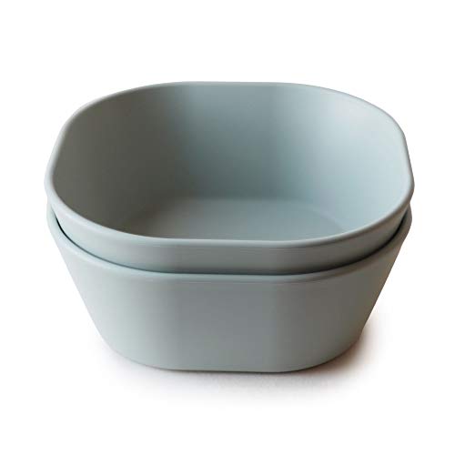 Image of mushie Square Dinnerware Bowls for Kids | Made in Denmark, Set of 2 (Sage)